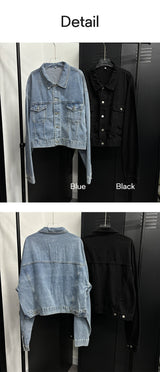 [F/W] クロップウォッシングデニムジャケット(2color)