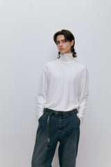 タートルネック長袖Tシャツ (アイボリー)