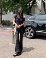 LUK ストライプアンバランシードTシャツ