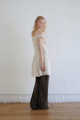 Silky shirring dress_beige