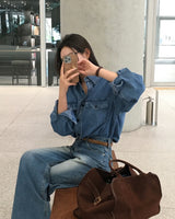 [Bellide made]Forest overfit denim shirt