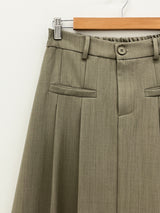 Pleat Twill Long Skirt