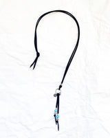 suede black beads keyring
