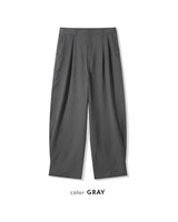 (UNISEX) ピンタック ストライプ ワイド スラックス