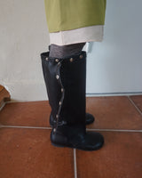 snap strap long boots