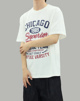chicago over short sleeve tee(WHITE)
