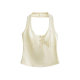 Tessa Button Halter Top