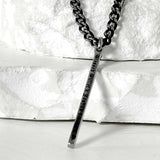 ss-classic chain レタリングラインバーネックレス_black silver