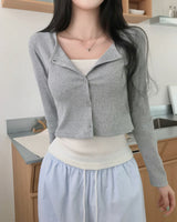 [MADE] Pop Color Ribbed Long Sleeve Cardigan