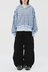 (W) Mush Striped Zip Hoodie (2color)