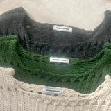[MADE] Tens Crochet Mesh Oversized-Fit Boat Neck Knitwear