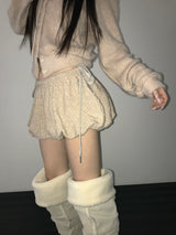 cable wool pumkin shorts(3 color) 
