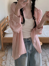 #ベリーシアーサッカーチェック長袖シャツ(3color)