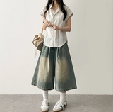 Bronze stripe roll-up short sleeve shirt