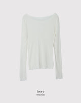 Boat Neck Wave Layered Wool T-Shirt (5color)