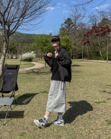 イージーサイドスナップバミューダスウェットパンツ