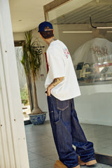 SALVAGE DOUBLE-KNEE LINE DENIM PANTS