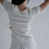 [Hadens] Side-Slit Ribbed Short-Sleeve T-Shirt - 3 Colors