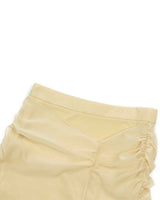 Sheer Shirring Slit Skirt _ YELLOW
