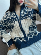 スノーフラワーハーフポロネックTニットジップアップ 🧸💙