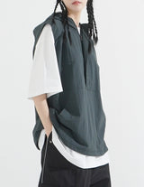 Nylon Hooded Anorak Vest