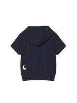 NY APLIQUE SS HOOD ZIP UP NAVY