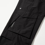 ナイロンリブベンチレーションカーゴパンツ - ブラック