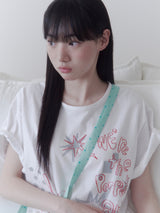 クレヨンフルーツTシャツ (アップルホワイト)
