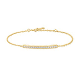 gold pavé bar 14k gold plating + 925 silver bracelet B062-02G