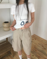 ケイナインスリムフィットナンバープリントショートスリーブTシャツ