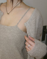Swear sleeveless bustier knit cardigan set