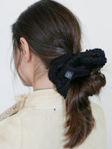 Spangle Knit Scrunchie_Large_Black