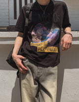 パームプリントクロップショートスリーブTシャツ