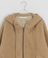 Syasdeulo Quilted Boucle Hood Half Coat Jacket