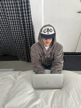 No.0931 LVN velvet hood ZIP-UP (3color)