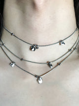 White Silver Layered Necklace