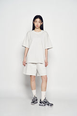 25SS シンプルロゴピグメントショートスリーブTシャツ ライトグレー