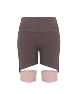 Two-Tone Layered Biker Shorts (COCOA)