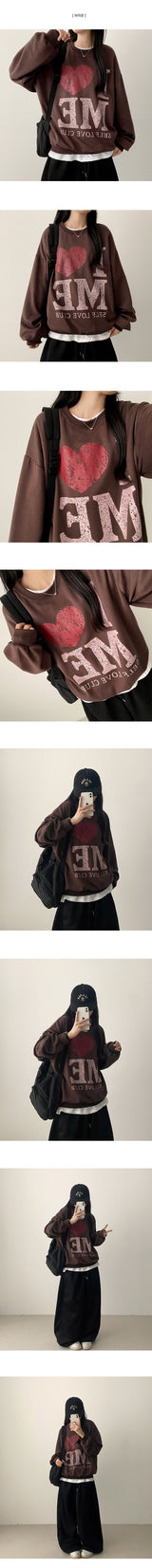 i❤️ME Crack Vintage Printed Sweatshirt