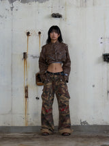 Ghost In The Shell Logo Denim Cargo Pants (Camo)