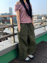 Irmi Nylon Bizo Snap Wide Pants