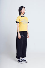 ユニバーサルプリント ½Tシャツ (yellow/navy)
