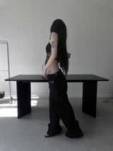 cross studded buckle pants