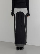 Vero Layering Color Matching Long Skirt