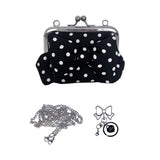 [Black.ver] リボンポルカドットフレームミニバッグ (handmade bag)