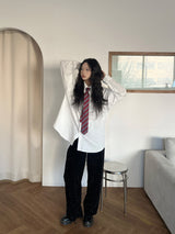 [UNISEX] ミニマルオーバーフィットコットン長袖シャツ(7 colors)