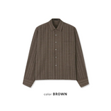 [F/W] モダンストライプクロップシャツ(2color)