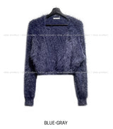 Believe Crop Fur Cardigan