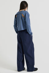 コットンレイヤード長袖Tシャツ, Navy