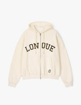 LONQUE フードジップアップ (アイボリー)